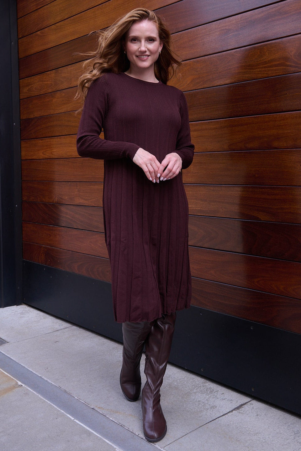 Sculpt knit dress - Brown