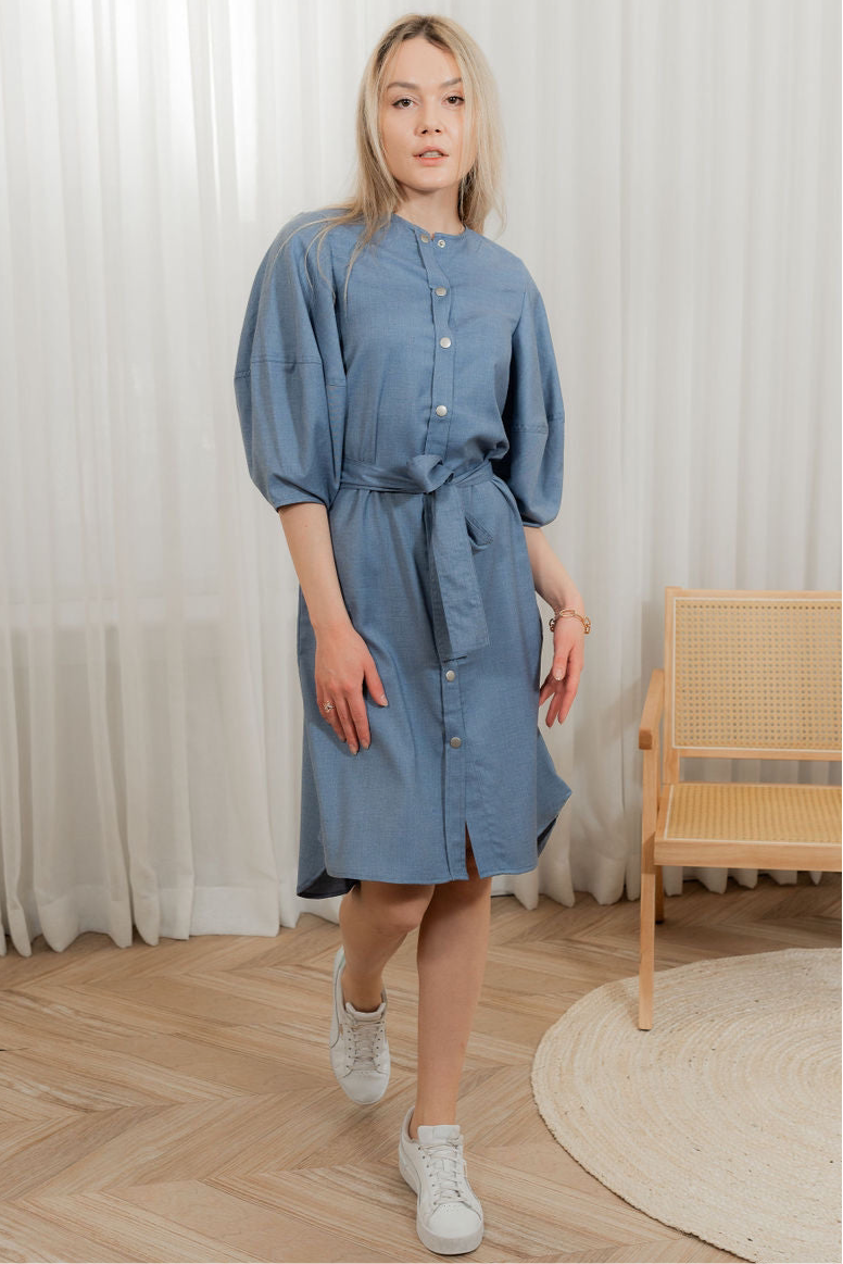 puffy shirt dress Miller Puff Sleeve Shirt Dress Black Weathercloth