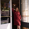 Fine pleat satin dress - Rust
