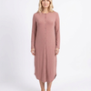 Button down rounded hem basic dress - Pink