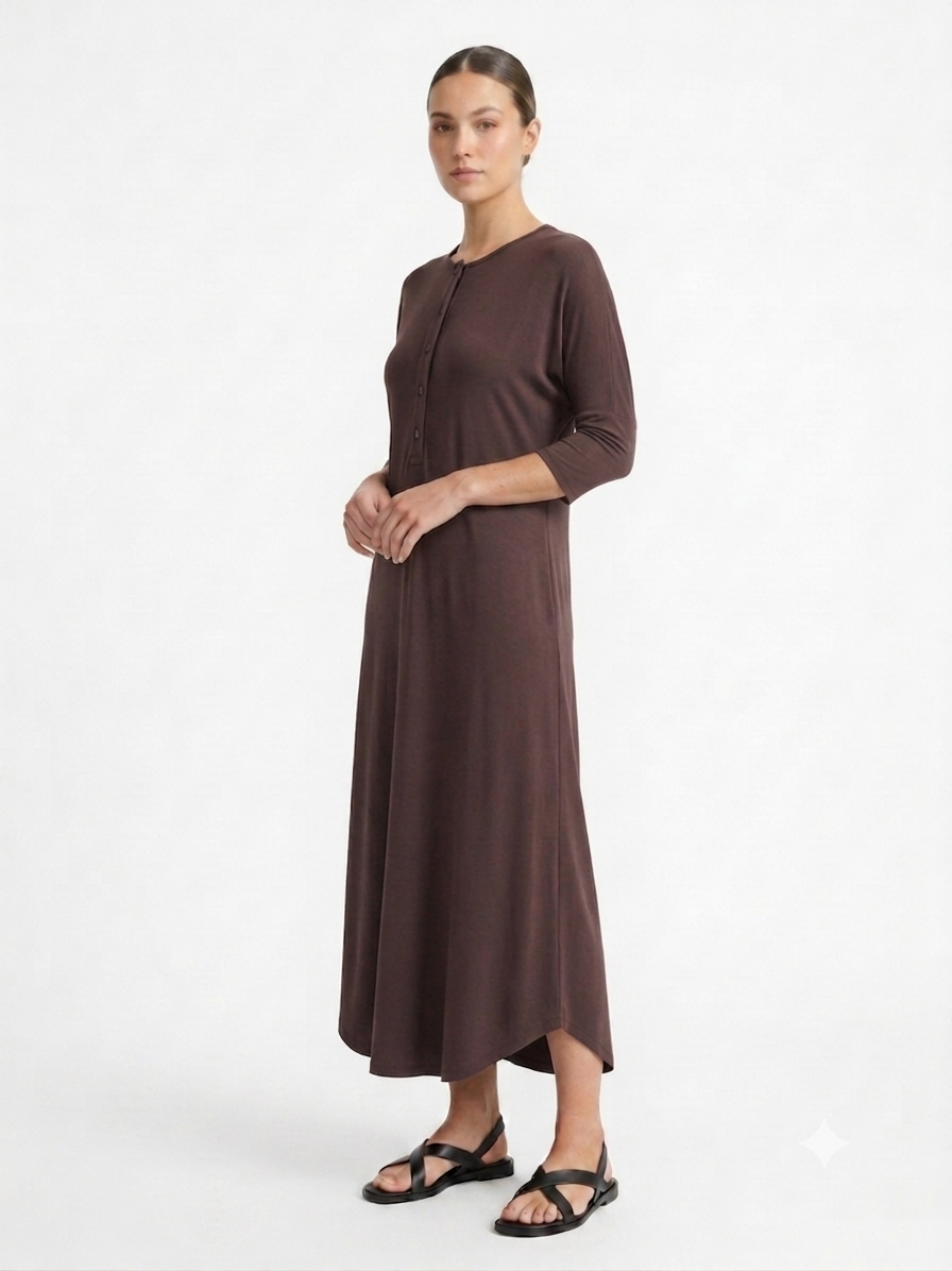 Maxi Basic Dress - Brown