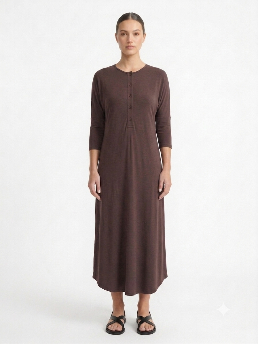 Maxi Basic Dress - Brown