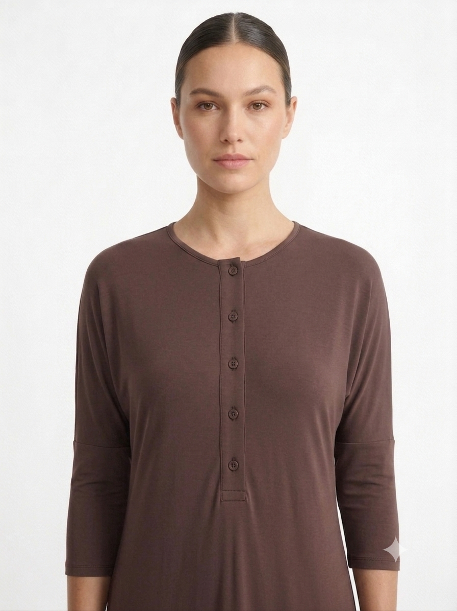 Maxi Basic Dress - Brown