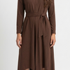Asymmetrical basic dress - Brown
