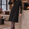 A-line pique dress - Black