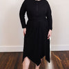 Asymmetrical basic dress - Black