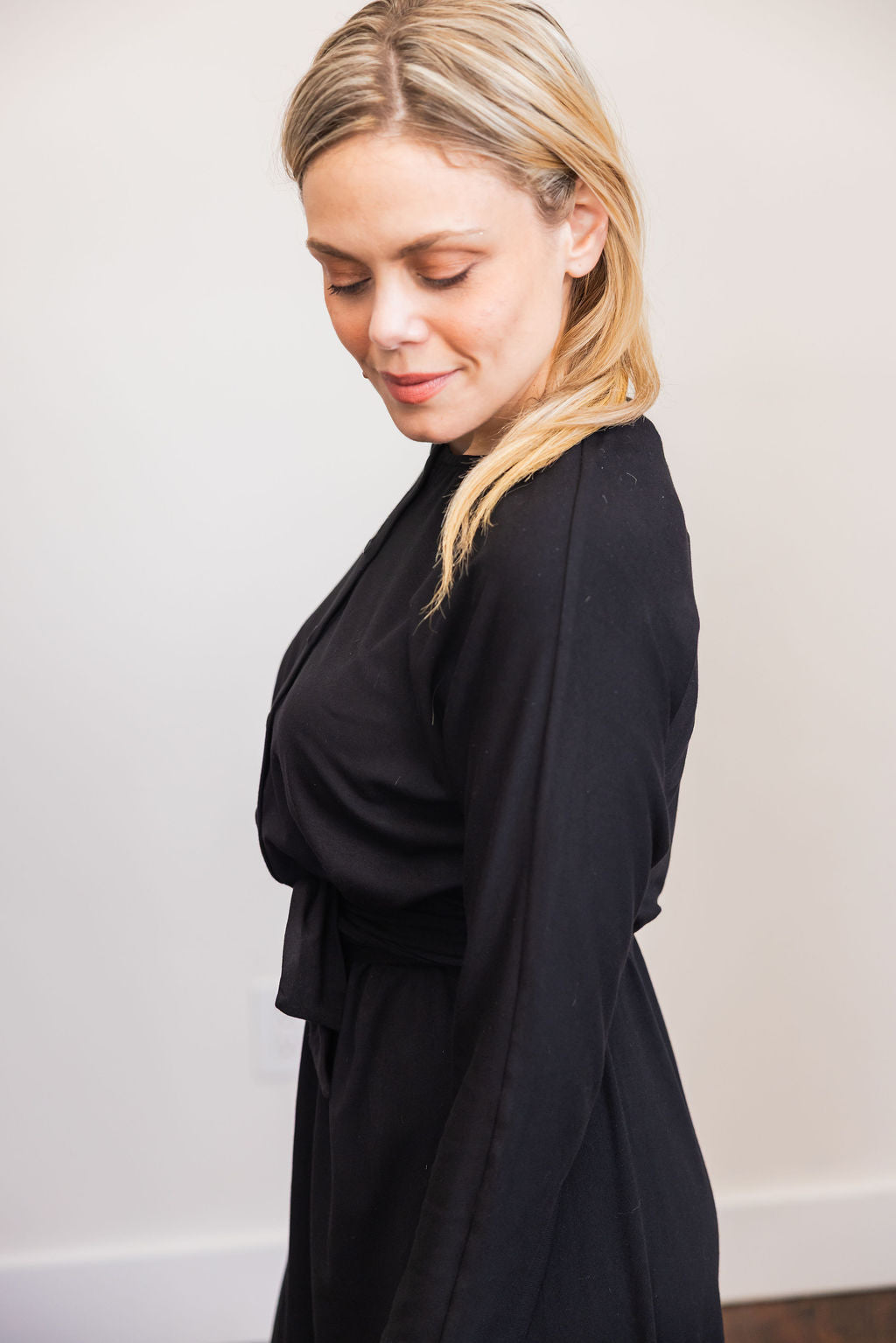 Asymmetrical basic dress - Black