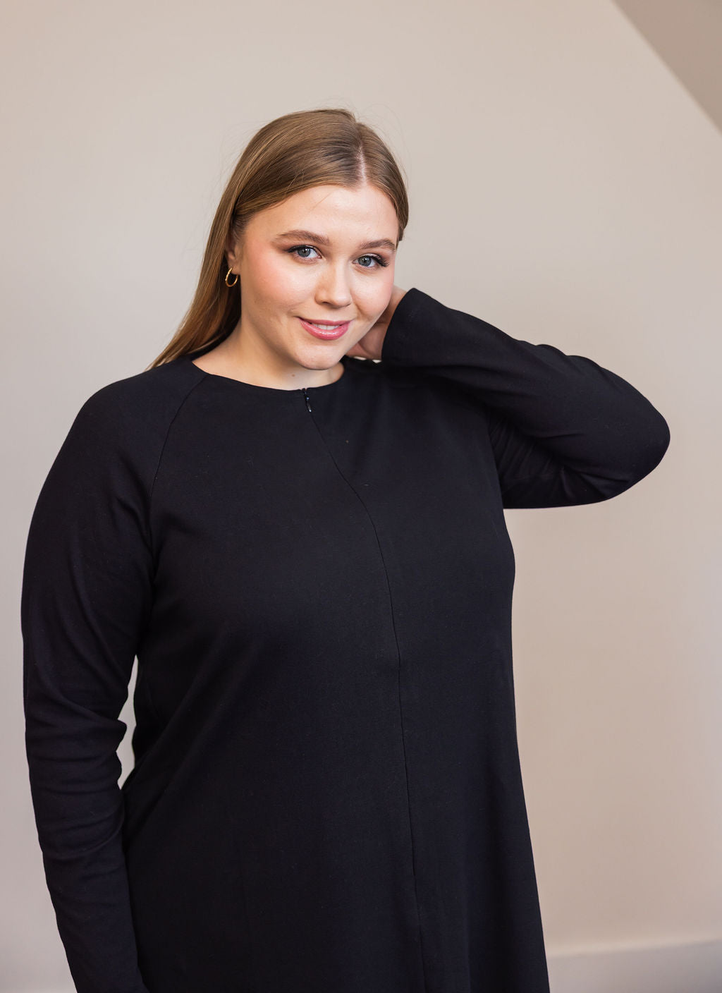 Raglan A-line dress basic - Black