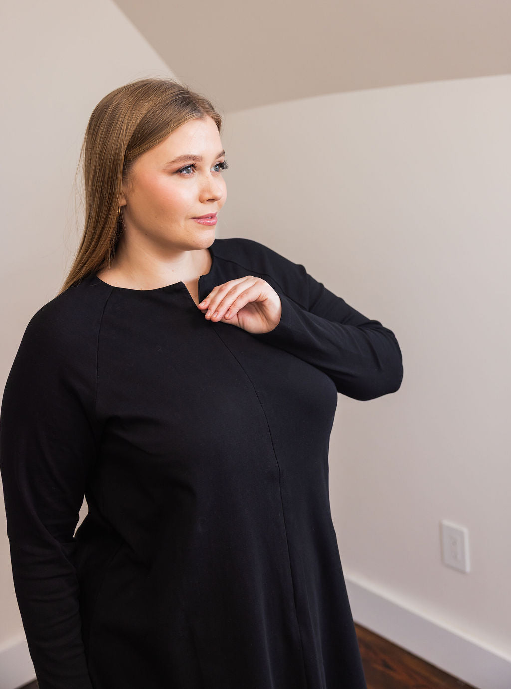 Raglan A-line dress basic - Black