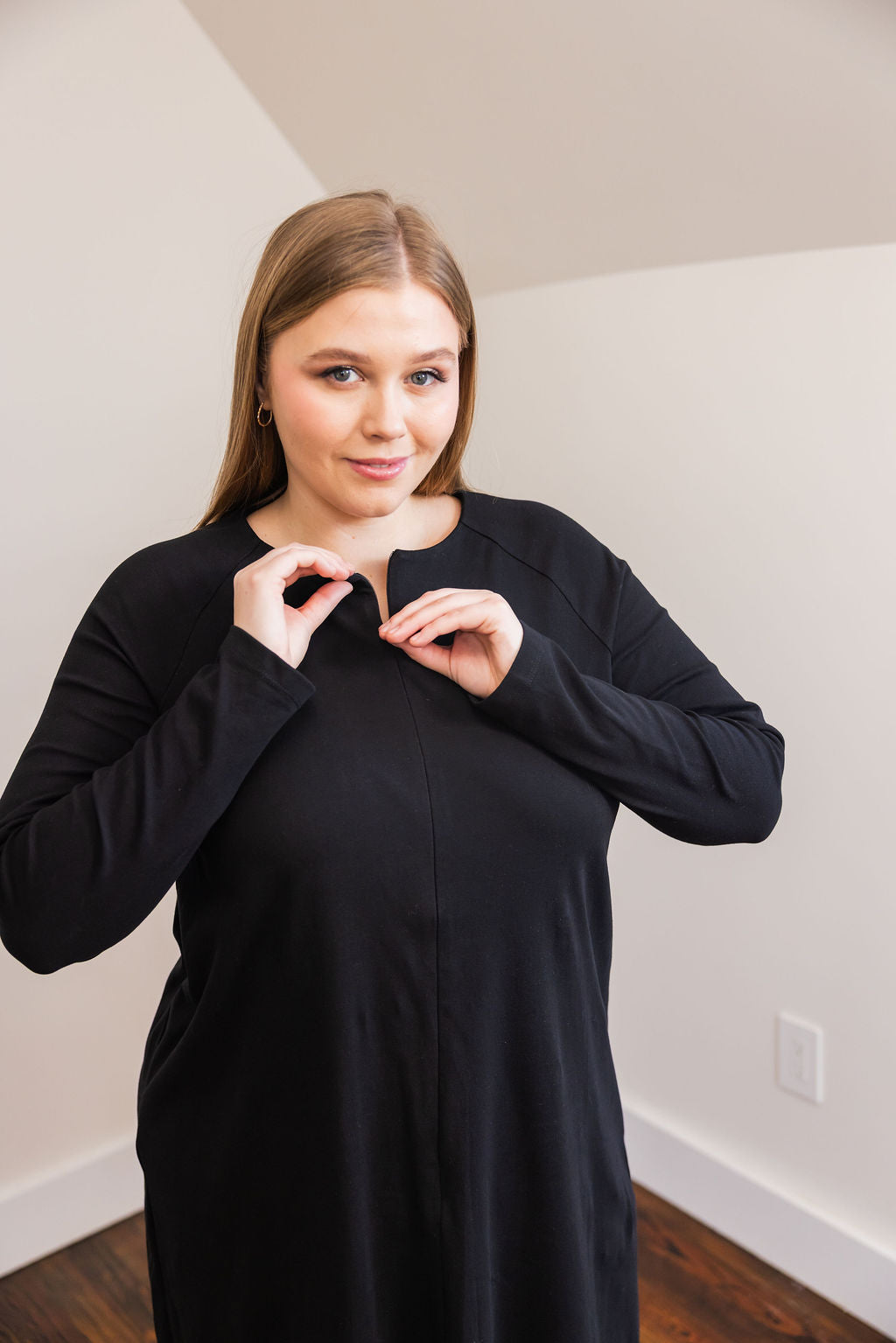 Raglan A-line dress basic - Black