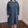 Raglan A-line dress basic - Slate