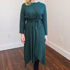 Asymmetrical basic dress - Green