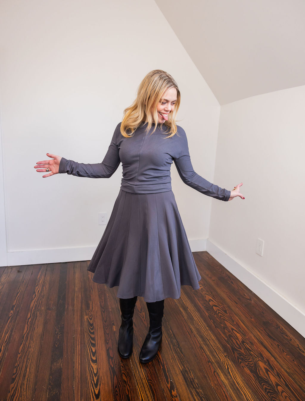 Paneled skirt - Grey