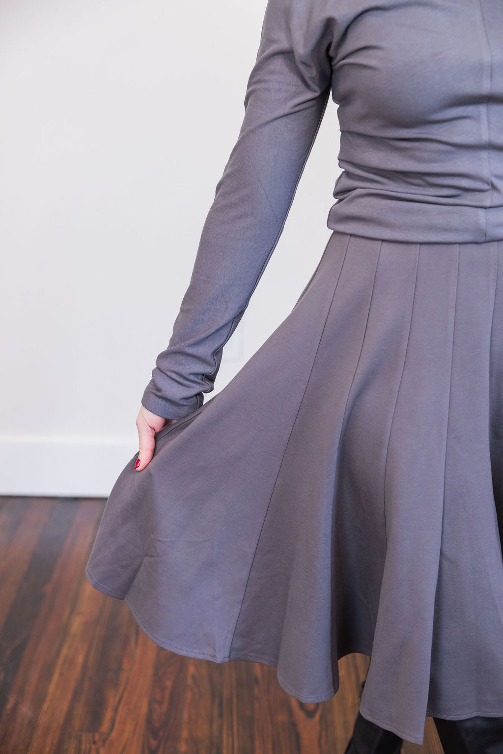 Scrunched waist t-shirt - Grey