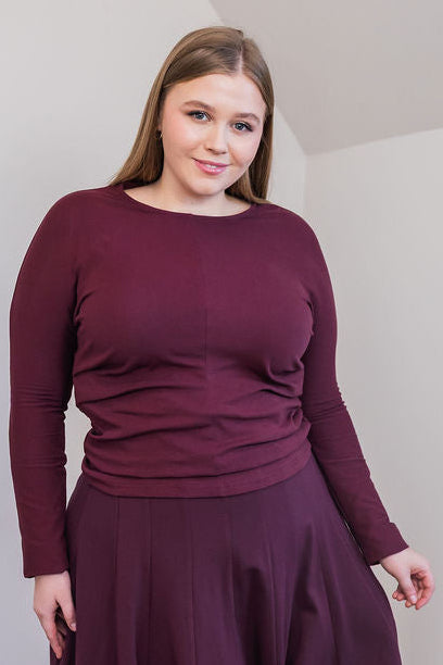 Scrunched waist t-shirt - Maroon