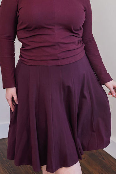 Paneled skirt - Maroon