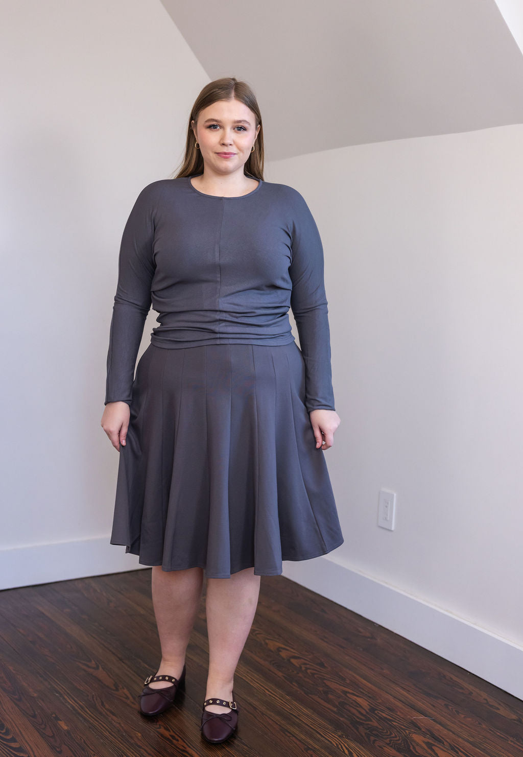 Scrunched waist t-shirt - Grey