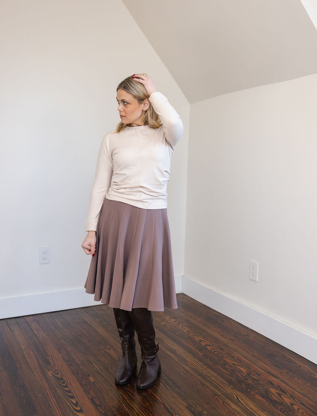 Paneled skirt - Taupe