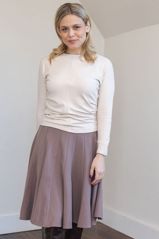 Paneled skirt - Taupe