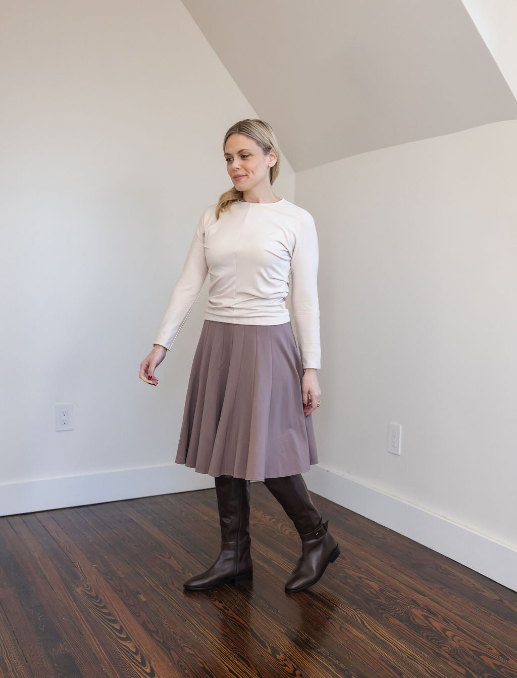 Paneled skirt - Taupe