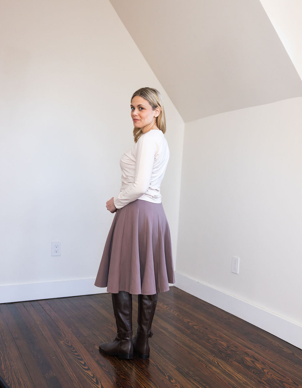 Paneled skirt - Taupe