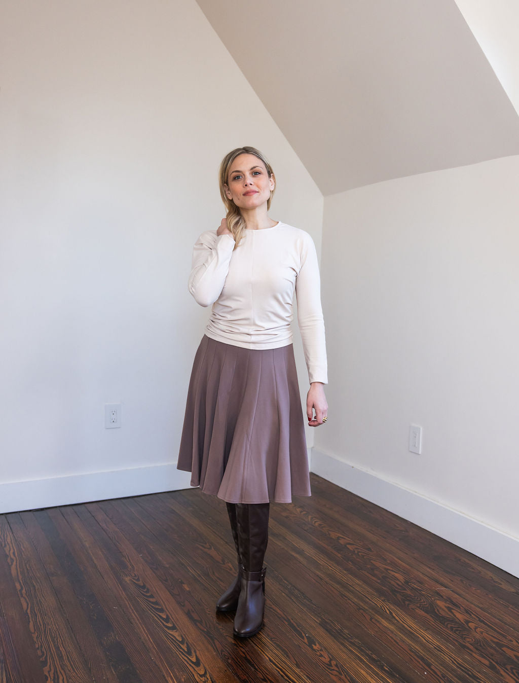Paneled skirt - Taupe
