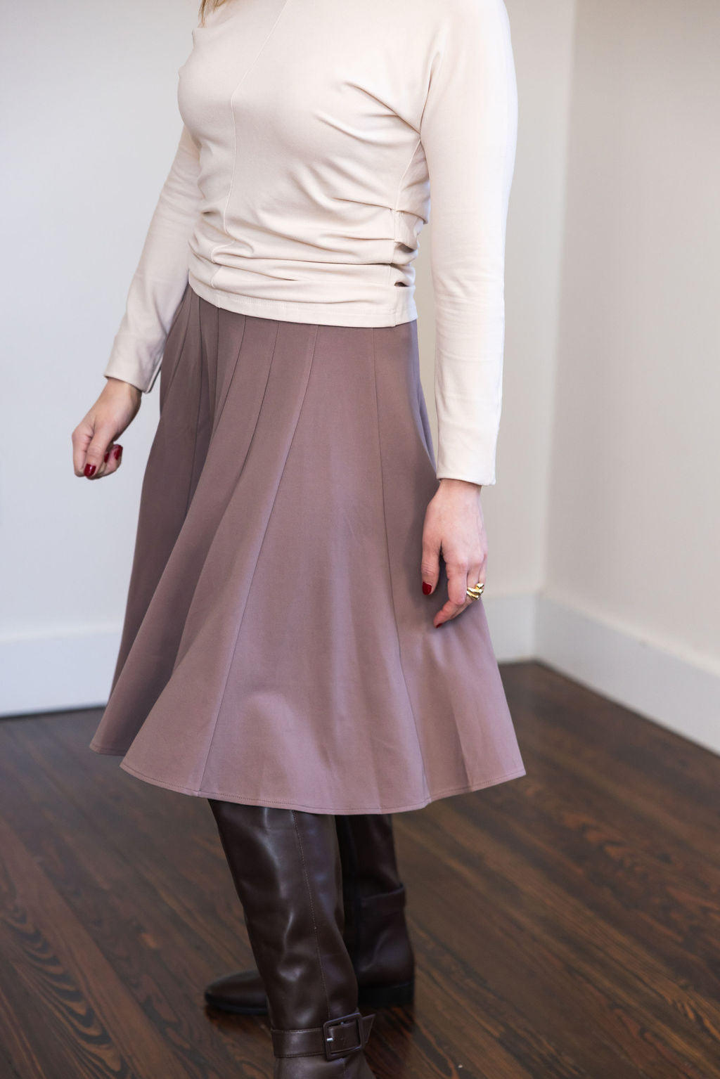 Paneled skirt - Taupe
