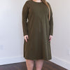 Raglan A-line dress basic - Olive