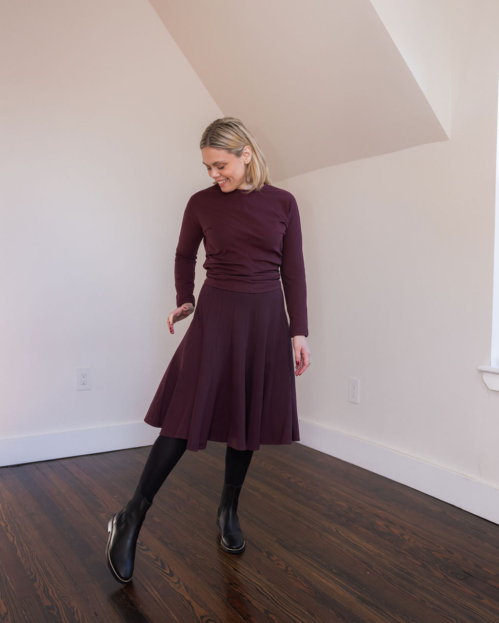 Paneled skirt - Maroon