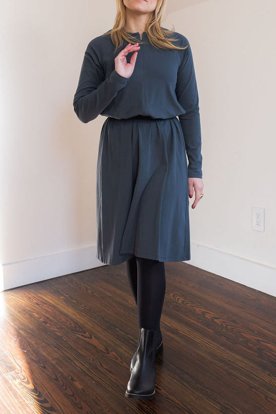 Raglan A-line dress basic - Slate