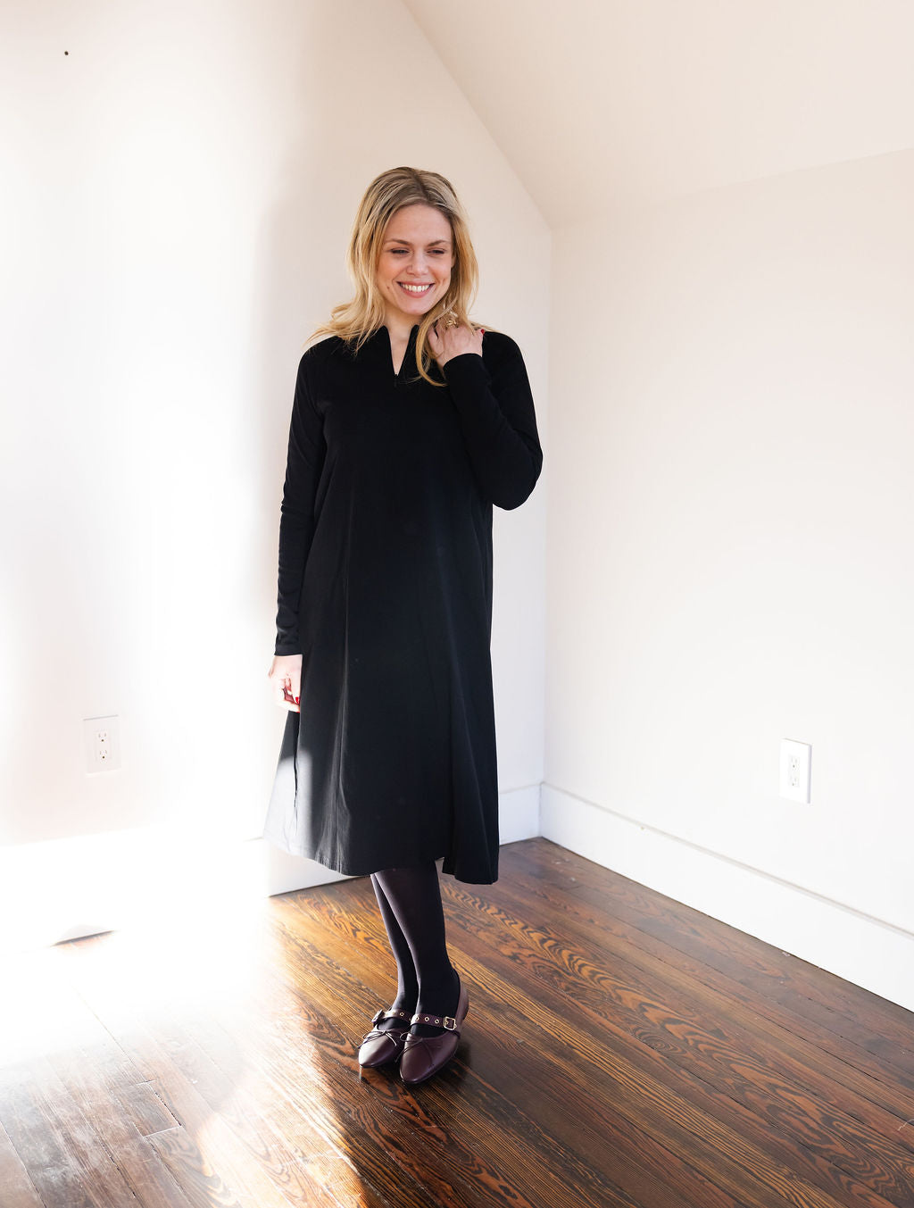 Raglan A-line dress basic - Black