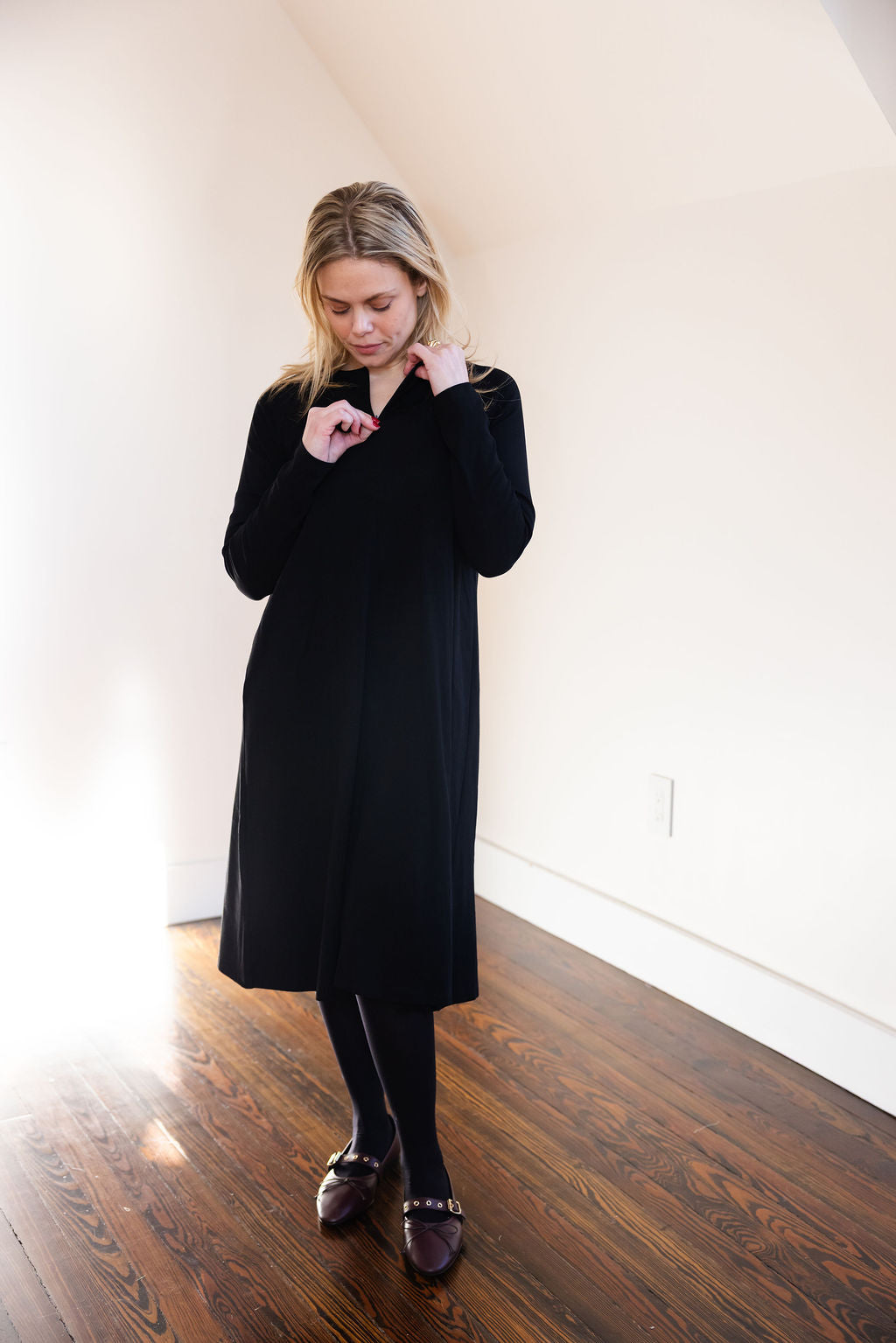 Raglan A-line dress basic - Black