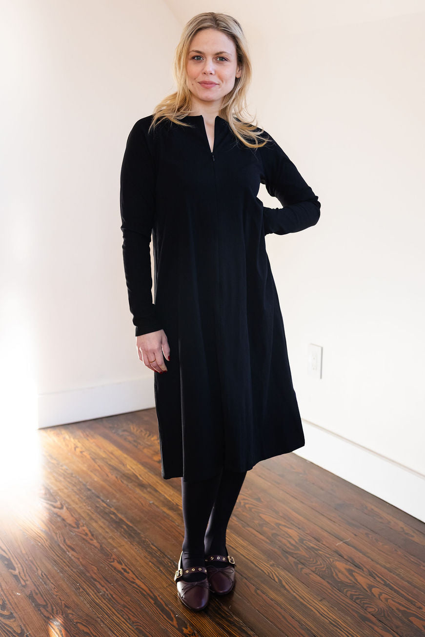 Raglan A-line dress basic - Black