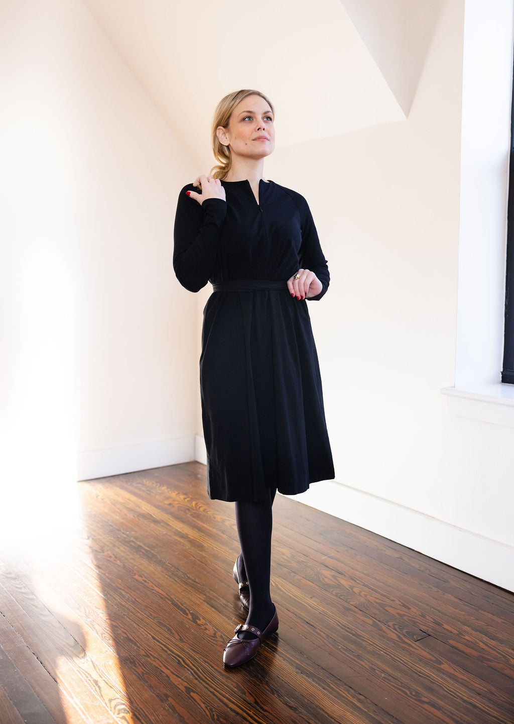 Raglan A-line dress basic - Black