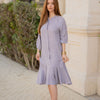 Soft Drape Panel Cupro Dress - Lavender