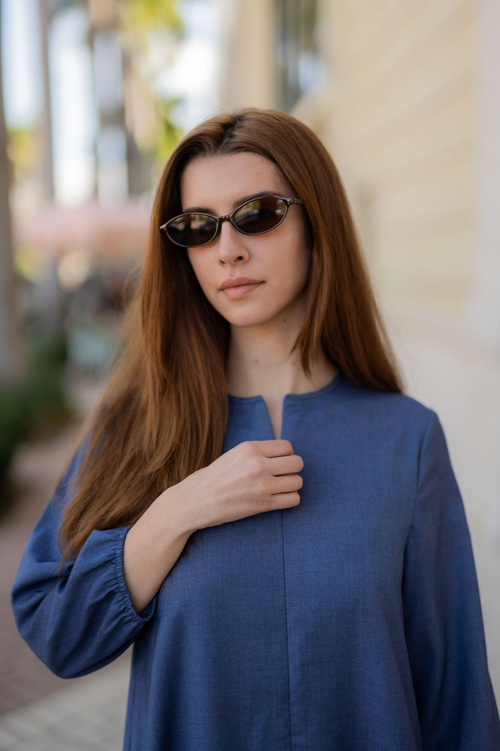 Soft Denim Arc Dress - Dark Denim