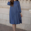 Soft Denim Arc Dress - Dark Denim