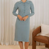Knit collar buttons dress - Light Blue