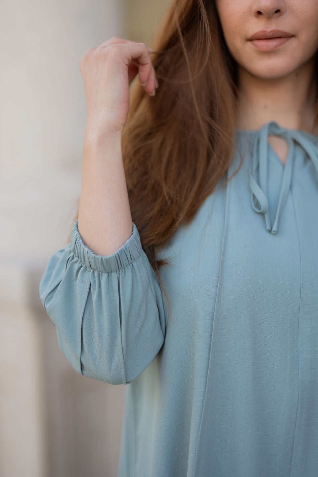 Trim loose dress - Sea foam