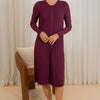 Pleated knit dress - Purple