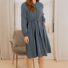 drawstring waist suede dress