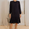 Two layers drop smock Crepe dress