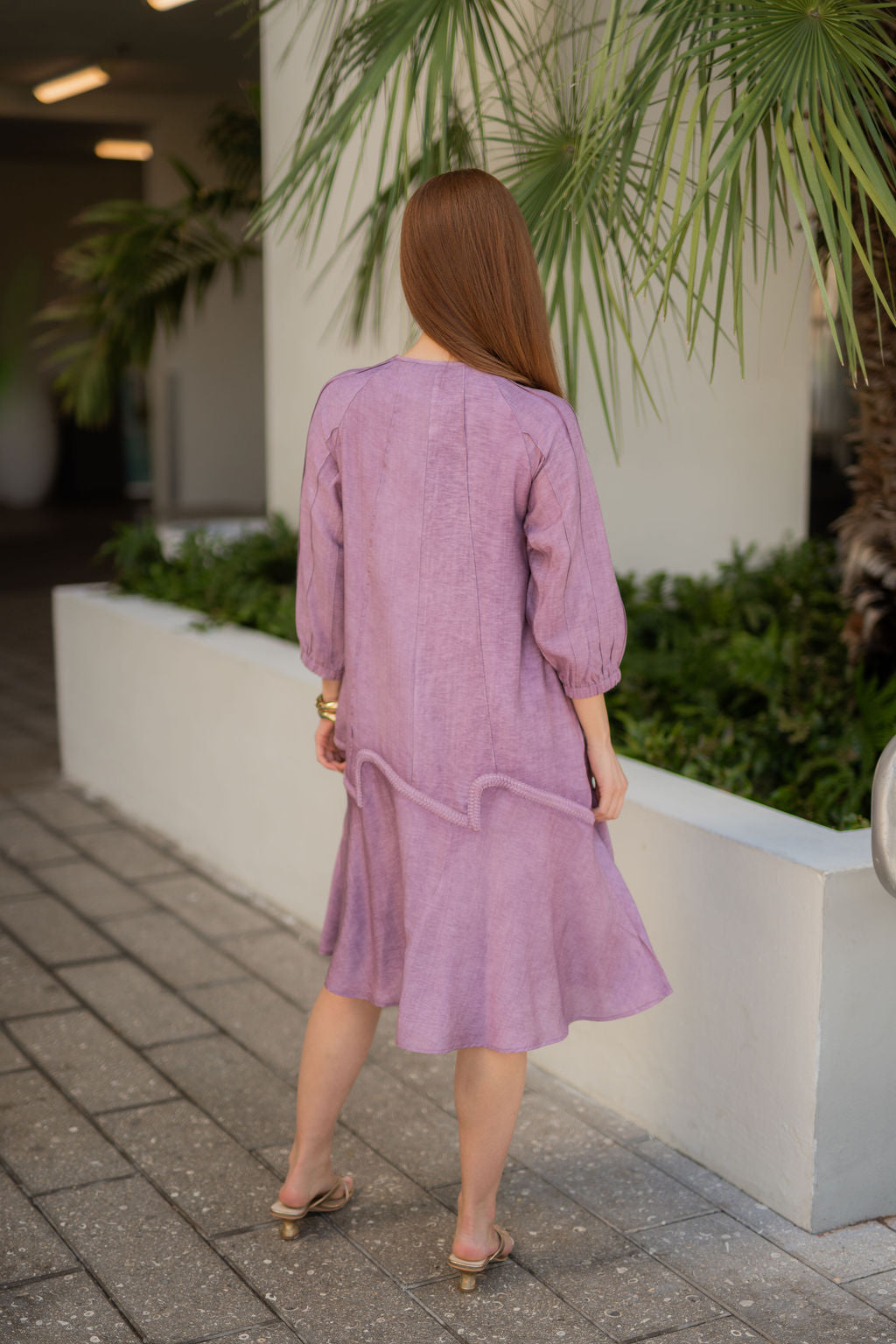 Willow Wave trim Dress - Purple