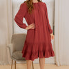 Two layers drop smock Crepe dress
