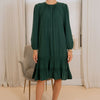 Two layers drop smock Crepe dress