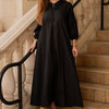 Linen Flow Maxi Dress - Black