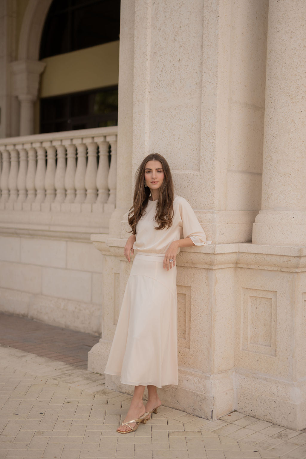 Ethereal Chiffon Two-Piece - Cream