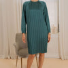 Pleated straight silky dress