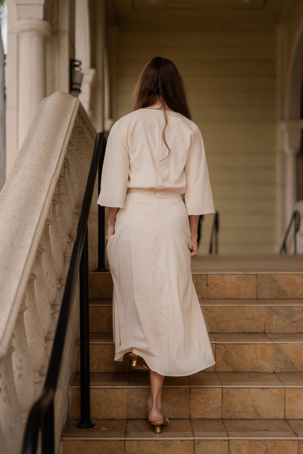 Ethereal Chiffon Two-Piece - Cream