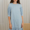 Puffy scrunched sleeve dress
